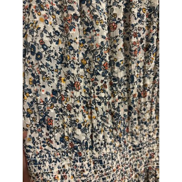 Madewell smock-waist peasant dress in blossoming vines sz large. Missing lining - Picture 8 of 14